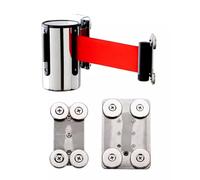 RPXHZLKTM Wall Mounted Rope Barrier Magnetic Wall Mount Retractable Belt Barrier-6.5/9.8/16.4 FT Red Belt Temporary Crowd Control Tool for Safety Queue Solution(5M/16.4FT)