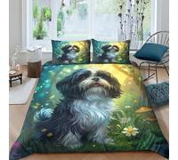 RQATHDUUD Shih Tzu Duvet Cover Set 3 PCS Hotel Quality Quilt Cover Bedding Set Bed Covers with Pillowcases with Zipper Closure Ultra Soft Hypoallergenic Microfiber King(220x240cm)