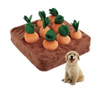 RQcMid Dog Toy Intelligence Sniffing Mat Dog, Interactive Plush Carrot Set with 9 Pieces, Indoor Activity for Mental Stimulation and Boredom Reduction, 16 x 16 x 5 cm