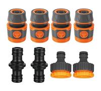 RQcMid Pack of 4 1/2 Inch Hose Connectors 13 mm with Coupling, Garden Hose Connector and Hose Coupling for Garden Watering and Car Washing, Hose Adapter and Hose Connection 1/2 Inch