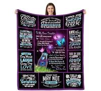 Rqhoqci Bonus Daughter Gifts Blanket, Gift for Bonus Daughter, Stepdaughter Gifts from Stepmom, Birthday Gifts for Bonus Daughter, Gifts for Stepdaughter, to My Bonus Daughter Blanket Throw 50"X60"