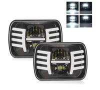 RQHTHTR Headlights 1 Piece 2 Piece Car Headlight 5x7/6x7 LED DRL Brightest Truck Hi-Lo Beam Halo Car Light 30000LM 400W For Jeep For Wrangler YJ XJ MJ 1984-01(2 Piece Type C)