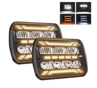 RQHTHTR Headlights Car Headlight 5x7/6x7 LED DRL Brightest Truck Hi-Lo Beam Halo Car Light 30000LM 400W For F-350 For Super For Duty(2 Piece Type I)