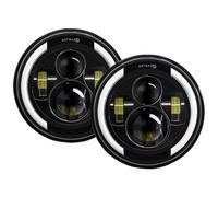 RQHTHTR Headlights H4 7-inch LED For Hummer H1 H2 2003~2009 Crescent Angel Eye Daytime Running Light 6000K White 100000LM 1000W High-power Car Headlight(2 Piece)