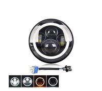 RQHTHTR Headlights Moto Car Led 7inch Led Headlight DRL H4 Hi-Lo With Halo Angel Eyes Motorcycle Headlamp For Lada For Niva 4X4 Uaz 12V 24V(1 Piece J003T)