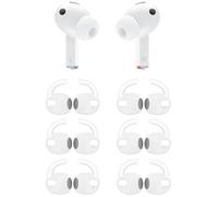 Rqker Ear Hooks Compatible with Galaxy Buds 3 Pro SM-R630N, 6 Pairs Silicone Anti Slip Replacement Earbuds Hooks Earhooks, Compatible with Galaxy Buds 3 Pro SM-R630N 6 Pairs White