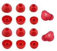 Rqker Ear Tips Compatible with Beats Solo Buds Earbuds, S/M/L Sizes 6 Pairs Soft Silicone Replacement Tips Eartips Earbuds Covers Compatible with Beats Solo Buds 6 Pairs Transparent Red