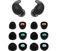 Rqker Eartips Compatible with Sony Linkbuds Fit Earbuds, 6 Pairs S/M/L Sizes Soft Silicone Ear Tips Replacement Earbuds Tips, Compatible with Sony Linkbuds Fit 6 Pairs Black
