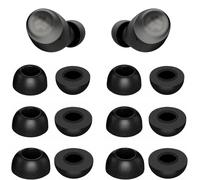 Rqker Foam Eartips Compatible with JLab Go Sport+ Earbuds, 6 Pairs S/M/L Sizes Soft Memory Foam Ear Tips Replacement Earbuds Tips, Compatible with JLab Go Air Sport Epic Air Sport ANC 6 Pairs Black