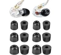 Rqker Foam Eartips Compatible with Shure SE215 Pro SE425 Pro Earbuds, 6 Pairs S/M/L Sizes Soft Memory Foam Ear Tips Replacement Tips, Compatible with Klipsch Etymotic Shure Earbuds 6 Pairs Black