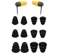 Rqker Tirple Flange Eartips Compatible with Dewalt Heavy Duty Earbuds, 6 Pairs S/M/L Sizes Soft Silicone Replacement Tips Compatible with Dewalt Jobsite Pro Heavy Duty 2-in-1 6 Pairs Black
