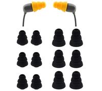 Rqker Triple Flange Eartips Compatible with Elgin Discord Gen 3 Rumble Earbuds, 6 Pairs S/L Sizes Soft Silicone Ear Tips Replacement Tips, Compatible with Elgin Discord 2 Rumble Wired 6 Pairs Black