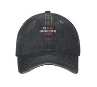 RQLNBOBZ Baseball Cap I'm Mean Because You're Stupid Sarcastic Humor Graphic Novelty Heavy Duty Funny T Shirt Derby hat Women Hats Me
