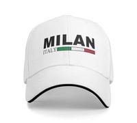 RQLNBOBZ Baseball Cap Milan Italy Funny Outdoor Sports Breathable Trucker Hat Unisex Men Vintage Custom DIY