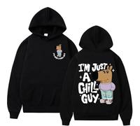 RQLNBOBZ Cartoon dogs are cute and fun. I'm Just A Chill Guy Meme hoodie, casual and comfortable men's hoodie for autumn and winter White
