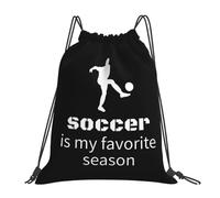 RQLNBOBZ Soccer Is My Favorite Season Backpacks Multi-function Portable Drawstring Bags Storage Bag Book Bags For Man Woman School