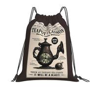 RQLNBOBZ Teapot Cannon Alice Madness Returns Backpacks Multi-function Portable Drawstring Bags Sundries Bag Book For Man Woman Students