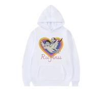 RQLNBOBZ The Rujinu print pattern of Devil Hunter showcases a warm and cheerful long-sleeved men's autumn and winter hoodie for fan White