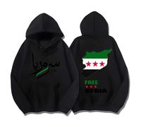 RQLNBOBZ Unique sweatshirts with a map of Syria's freedom, men's autumn and winter anti-war clothing, and hoodies for peaceful protest mo White
