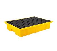 RQLSSSLMXJ Stackable Spill Containment Pallet Anti Leak Polyethylene Platform Non Skid Oil Drum & Paint Bucket Tray Modular Design 49"x35.5"x10" Essential Spill Management Solution