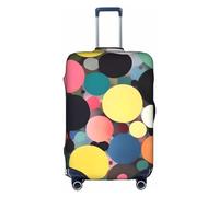 RQMPHUGNCF Abstract Painting Of Circles Suitcase Cover Luggage Protective Case High Elasticity Material For Travelers, White, M
