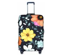RQMPHUGNCF Beautiful Colourful Flowers Suitcase Cover Luggage Protective Case High Elasticity Material For Travelers, White, S