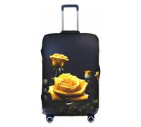 RQMPHUGNCF Beautiful Yellow Roses Suitcase Cover Luggage Protective Case High Elasticity Material For Travelers, White, M