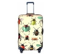RQMPHUGNCF Cartoon Small Insects Suitcase Cover Luggage Protective Case High Elasticity Material For Travelers, White, L