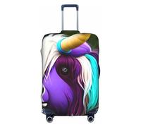 RQMPHUGNCF Colorful Cow'S Head Suitcase Cover Luggage Protective Case High Elasticity Material For Travelers, White, XL