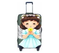 RQMPHUGNCF Cute Little Angel Suitcase Cover Luggage Protective Case High Elasticity Material For Travelers, White, S