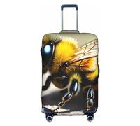 RQMPHUGNCF Cute Little Bee Suitcase Cover Luggage Protective Case High Elasticity Material For Travelers, White, S