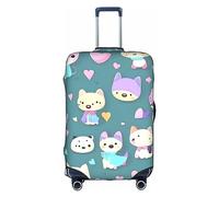 RQMPHUGNCF Cute Little Fox Suitcase Cover Luggage Protective Case High Elasticity Material For Travelers, White, L