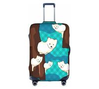 RQMPHUGNCF Cute Little Raccoon Suitcase Cover Luggage Protective Case High Elasticity Material For Travelers, White, L