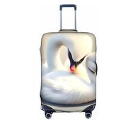 RQMPHUGNCF Cute Little Swan Suitcase Cover Luggage Protective Case High Elasticity Material For Travelers, White, XL