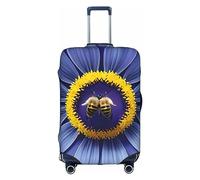 RQMPHUGNCF Flower Heart Bee Suitcase Cover Luggage Protective Case High Elasticity Material For Travelers, White, L