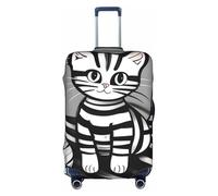 RQMPHUGNCF Play Ball Kitty Suitcase Cover Luggage Protective Case High Elasticity Material For Travelers, White, XL