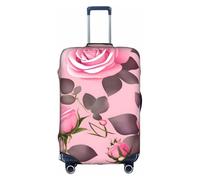 RQMPHUGNCF Pretty Pink Roses Suitcase Cover Luggage Protective Case High Elasticity Material For Travelers, White, L