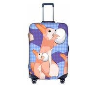RQMPHUGNCF Rabbit Holding The Ball Suitcase Cover Luggage Protective Case High Elasticity Material For Travelers, White, XL
