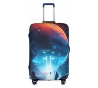 RQMPHUGNCF Science Fiction Future Suitcase Cover Luggage Protective Case High Elasticity Material For Travelers, White, XL