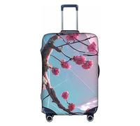 RQMPHUGNCF Small Pink Flowers Suitcase Cover Luggage Protective Case High Elasticity Material For Travelers, White, S