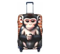 RQMPHUGNCF The Silent Monkey Suitcase Cover Luggage Protective Case High Elasticity Material For Travelers, White, S