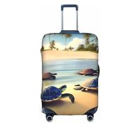 RQMPHUGNCF Turtles On The Beach Suitcase Cover Luggage Protective Case High Elasticity Material For Travelers, White, S