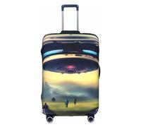 RQMPHUGNCF Ufo Landing Suitcase Cover Luggage Protective Case High Elasticity Material For Travelers, White, S