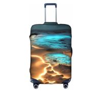 RQMPHUGNCF View Under The Moon Suitcase Cover Luggage Protective Case High Elasticity Material For Travelers, White, M