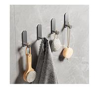 RQPYQF Self Adhesive Hooks Gray, 3M Waterproof Strong Towel Coat Hat Purse Wall Sticky Hooks for Kitchen Bathroom Toilet, Anti-Rust, 4 Pack