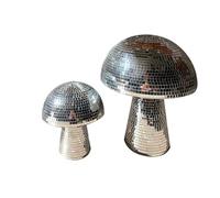 RQSMYLR 2 pieces mirror mushroom disco ball, sequins, sparkling mushroom shape, mirrored glass mushroom disco ball, suitable for bars, families, KTV and other scenes
