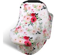 Rquite Car Seat Cover Baby, Carseat Cover for Boy Girl, Stretchy Infant Car Seat Cover, Breathable Car Seat Canopy, Nursing Cover for Breastfeeding, Multi-use Baby Carseat, Carrier, Stroller Covers