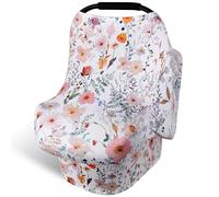 Rquite Car Seat Covers for Babies, Multi-use Baby Car Seat Canopy Carrier Cover, Stretchy Infant Carseat Cover Girls Boys, Breathable Nursing Cover for Breastfeeding, Newborn Essentials Nursing Top