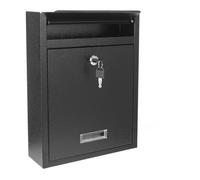 RQUNA Locking Steel Mailbox, Wall Mounted - Post Office Box, Extra Large Space Secure, Comes with 2 Keys 3 Sets 0-9 Numbers - Dimensions 10.3" L x 3.35" W x 13.8" H, Black