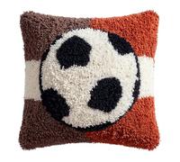 Rqwybcaxn DIY Latch Hook Kits,Soccer Football 17X17Inch Needlepoint Pillow Kit, Half Cross Stitch Kit, Embroidery Kit, Latch Hook Cushion Cover Hobby & Crafts